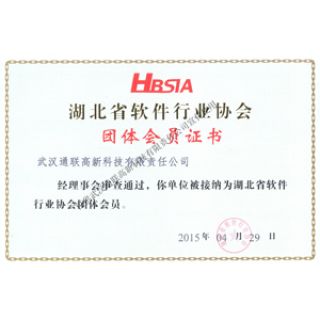 湖北省軟件行業(yè)協(xié)會(huì)團(tuán)體會(huì)員證書(shū)